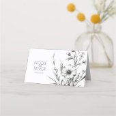 はっきりしたB&Wワイルドフラワー プレイスカード (裏面)