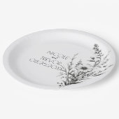 はっきりしたB&Wワイルドフラワー ペーパープレート (アングル)