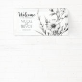 はっきりしたB&Wワイルドフラワー 横断幕 (インサイチュ)