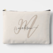 はっきりしたBeige名スタイリッシュとモノグラムのスクリプト アクセサリーポーチ (正面)
