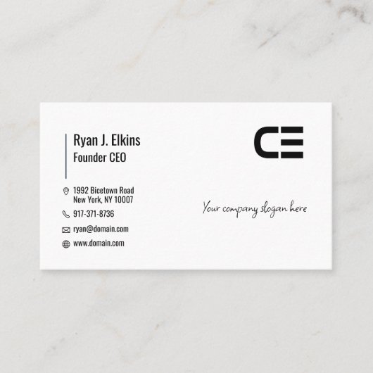 はっきりしたBlack Consultant、創業者およびCEOのビジネス・カード 名刺 (正面)