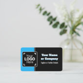 はっきりしたBright Sky Blue、Black & White Own Brand 名刺 (スタンド正面)