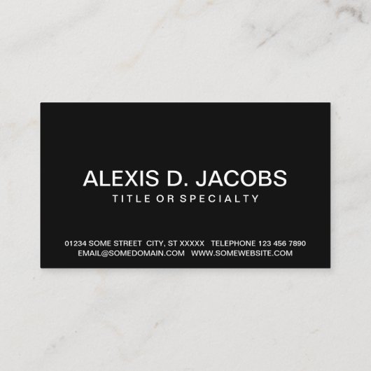 はっきりしたCHEF （色のカスタマイズ） 名刺 (裏面)