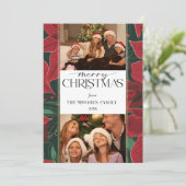 はっきりしたChristmas Poinsettia植物学2 – 写真 シーズンカード (スタンド正面)