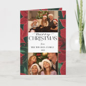 はっきりしたChristmas Poinsettia植物学2 – 写真 シーズンカード (正面)