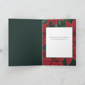 はっきりしたChristmas Poinsettia植物学2 – 写真 シーズンカード (内部)