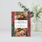 はっきりしたChristmas Poinsettia植物学2 – 写真 シーズンポストカード (スタンド正面)