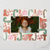 はっきりしたChunky Geometric Joy写真カラフルモダン 箔シーズンカード (正面)