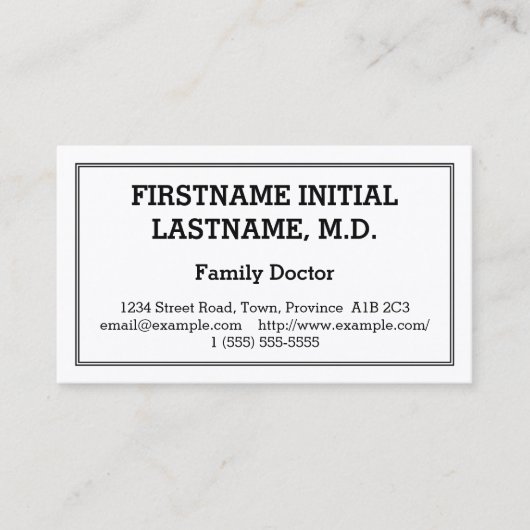 はっきりしたFamily Doctor Business Cardを目で引く 名刺 (正面)