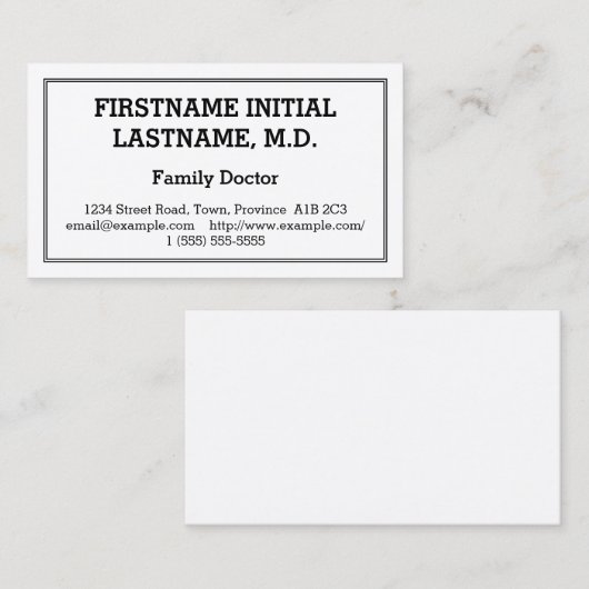 はっきりしたFamily Doctor Business Cardを目で引く 名刺 (正面/裏面)