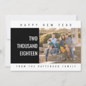 はっきりしたGeometric New Yearのフォトカード |黒 シーズンカード (正面)