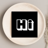 はっきりしたHello Hi白黒スクリプカジュアルト スクエア名刺