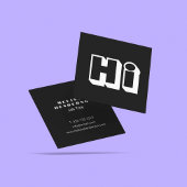 はっきりしたHello Hi白黒スクリプカジュアルト スクエア名刺