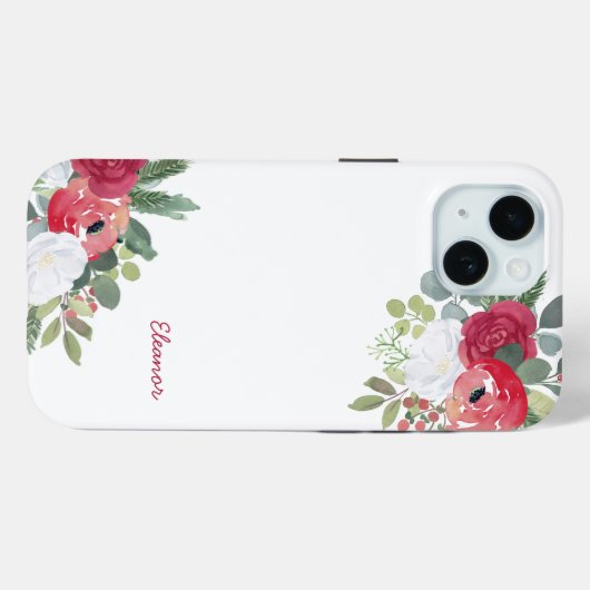 はっきりしたJoyful Waterカラー花模様名 Case-Mate iPhoneケース (裏面 (横))