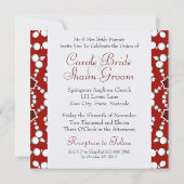 はっきりしたN代替レッド&ホワイト結婚式招待状 招待状 (裏面)