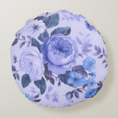 はっきりしたperwinkle文の色 ラウンドクッション (裏面)