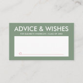 はっきりしたSage Green院生卒業会 アドバイスカード (正面)