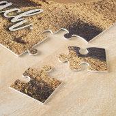 はっきりしたSeashellフォトス食べプリービーチスクリプスタイリッシュト ジグソーパズル (側面)