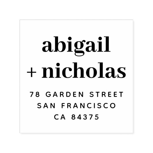 はっきりしたSerif Coule's Names結婚の差出人住所 セルフインキングスタンプ (デザイン)