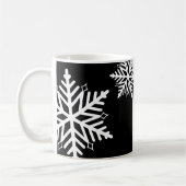 はっきりしたSnowflake Black & White Promotive Reward コーヒーマグカップ (左)