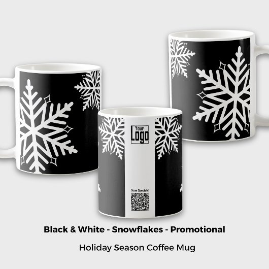 はっきりしたSnowflake Black & White Promotive Reward コーヒーマグカップ