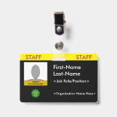 「はっきりしたSTAFF」バッジ バッジ (Front with Clip)