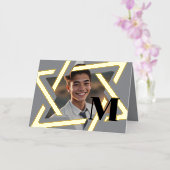 はっきりしたStar of David Photo Thank You Monogram 箔シーズンカード (蘭)