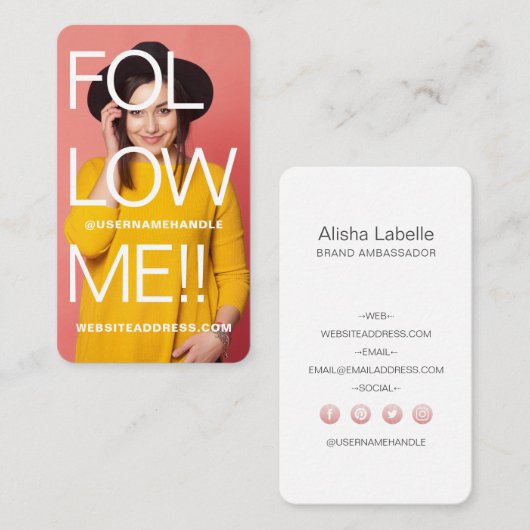 はっきりしたTypographic Meサ後を追ーマルメディア全写真 名刺 (正面/裏面)