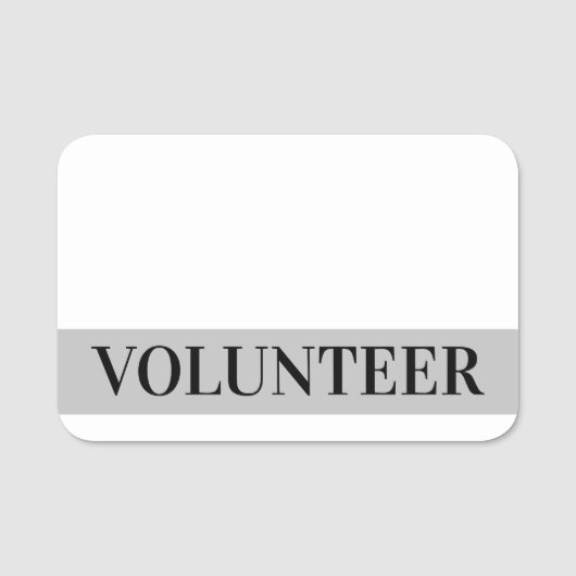 「はっきりしたVOLUNTEER」の名前タグ 名札 (正面)