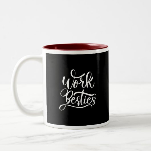 'はっきりしたWork Besties' Mug – 同僚の友人ギフト ツートーンマグカップ (左)