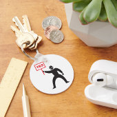 はっきりしたYesサインミニマルなステッキのフィギュアの抗議 キーホルダー