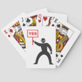 はっきりしたYesサインミニマルなステッキのフィギュアの抗議 トランプ (裏面)