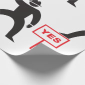 はっきりしたYesサインミニマルなステッキのフィギュアの抗議 ラッピングペーパー (角)