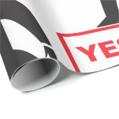 はっきりしたYesサインミニマルなステッキのフィギュアの抗議 ラッピングペーパー (ロールコーナー)