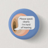 はっきり話して私はヒアリングピンバッジの懸命である 缶バッジ (正面)