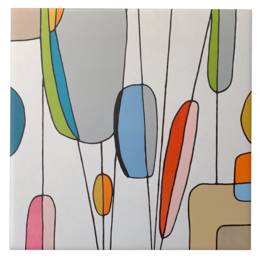 はつる糸6 x 6セラミックタイル タイル (正面)