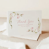 はなやかな ウォーターカラー フラワー ブライダル シャワー 折り紙 サンキューカード