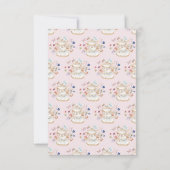 はにかみピンクのティーパーティー サンキューカード (裏面)