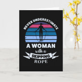 はねる縄を持つ女性、母親を贈る妻 カード (黄色い花)