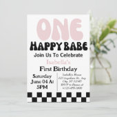 はぴねすベイビー オーダーメイド 女の子 1歳の誕生日 招待状 (スタンド正面)