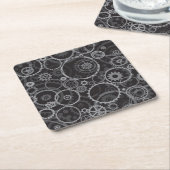 はめば歯車パターン スクエアペーパーコースター (アングル)