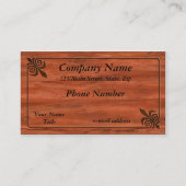 はめ込まれた木製の（紋章の）フラ・ダ・リ 名刺 (正面)