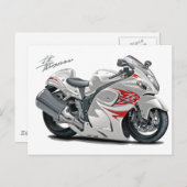 はやぶさホワイトレッドバイク ポストカード (正面/裏面)