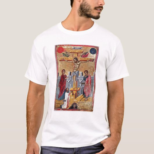 はりつけ1520年を描写するアイコン Tシャツ (正面)