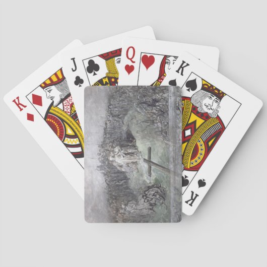 はりつけ(w/cおよび紙のグワッシュ) トランプ (裏面)