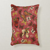 はんなり羽根 – ピンクの蝶模様 アクセントクッション (正面(垂直))