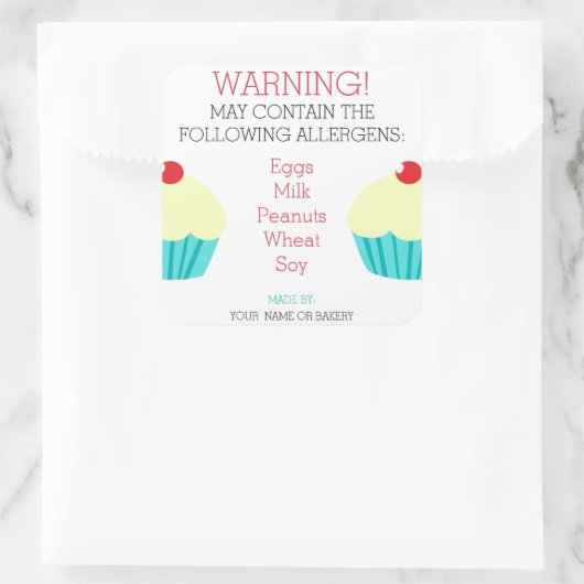 はアレル警告ゲンを含んでいカスタムる スクエアシール (バッグ)