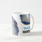 *~*は一流の石の濃紺のグリッターを個人化します コーヒーマグカップ (正面右)