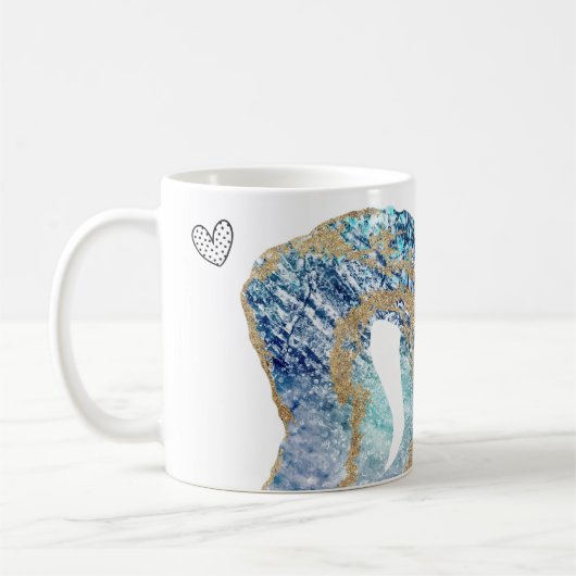 *~*は一流の石の濃紺のグリッターを個人化します コーヒーマグカップ (左)