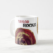 *~*は一流の石の瑪瑙の金ゴールドのグリッターを個人化します コーヒーマグカップ (正面左)